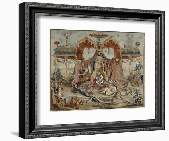 Tapisserie : L'audience du Prince, 1ère pièce de la tenture chinoise-Guy-Louis Vernansal-Framed Giclee Print