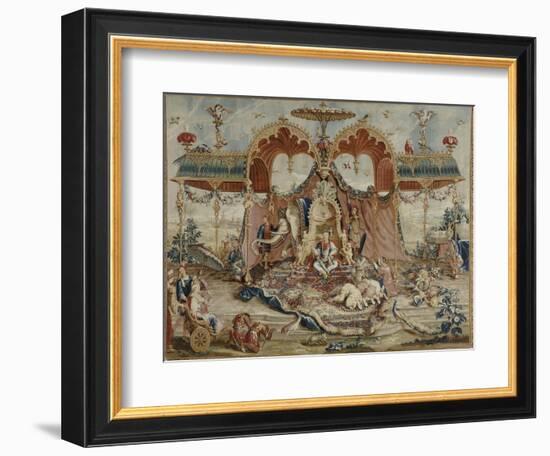 Tapisserie : L'audience du Prince, 1ère pièce de la tenture chinoise-Guy-Louis Vernansal-Framed Giclee Print