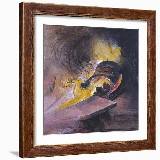 Tapping a Blast Furnace-Graham Sutherland-Framed Giclee Print