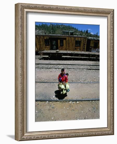 Tarahumara Indian Mother and Child, Copper Canyon Train, Mexico, North America-Oliviero Olivieri-Framed Photographic Print