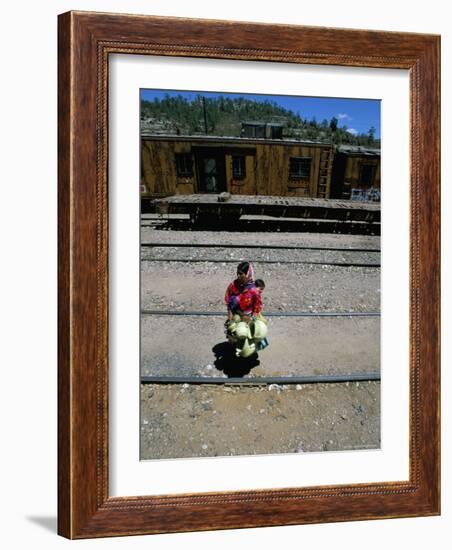 Tarahumara Indian Mother and Child, Copper Canyon Train, Mexico, North America-Oliviero Olivieri-Framed Photographic Print