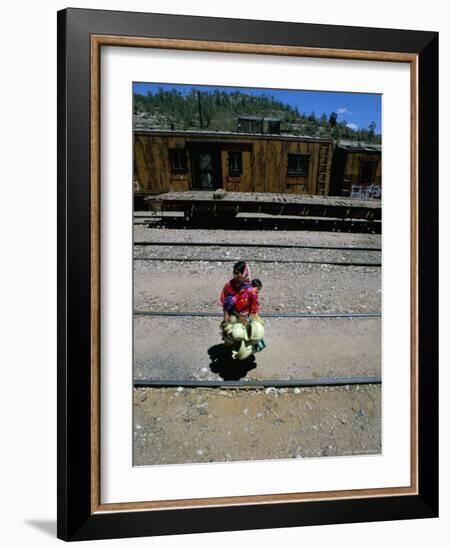 Tarahumara Indian Mother and Child, Copper Canyon Train, Mexico, North America-Oliviero Olivieri-Framed Photographic Print