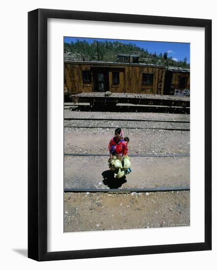 Tarahumara Indian Mother and Child, Copper Canyon Train, Mexico, North America-Oliviero Olivieri-Framed Photographic Print