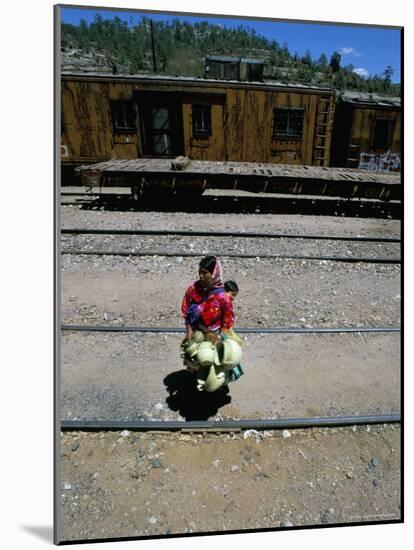 Tarahumara Indian Mother and Child, Copper Canyon Train, Mexico, North America-Oliviero Olivieri-Mounted Photographic Print