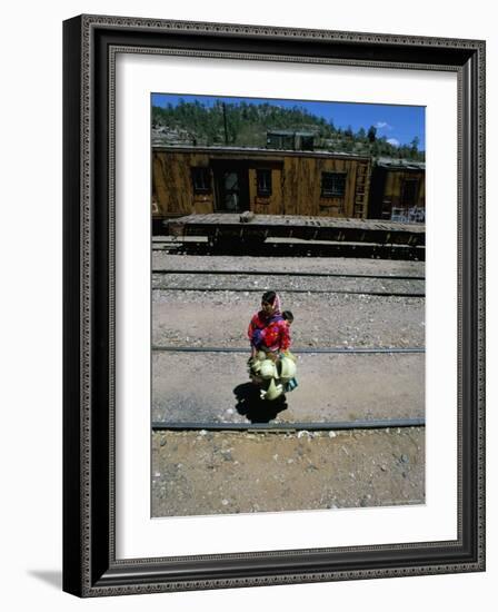 Tarahumara Indian Mother and Child, Copper Canyon Train, Mexico, North America-Oliviero Olivieri-Framed Photographic Print