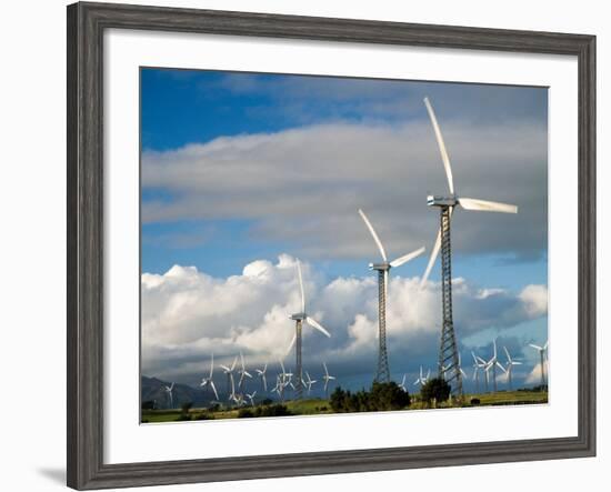 Tararua Wind Farm, Tararua Ranges, near Palmerston North, North Island, New Zealand-David Wall-Framed Photographic Print