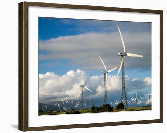 Tararua Wind Farm, Tararua Ranges, near Palmerston North, North Island, New Zealand-David Wall-Framed Photographic Print