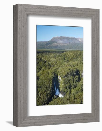 Tarawera Falls on Tarawera River, and Mount Tarawera Volcano, Rotorua, North Island, New Zealand-David Wall-Framed Photographic Print