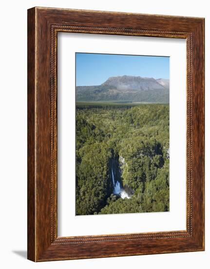 Tarawera Falls on Tarawera River, and Mount Tarawera Volcano, Rotorua, North Island, New Zealand-David Wall-Framed Photographic Print