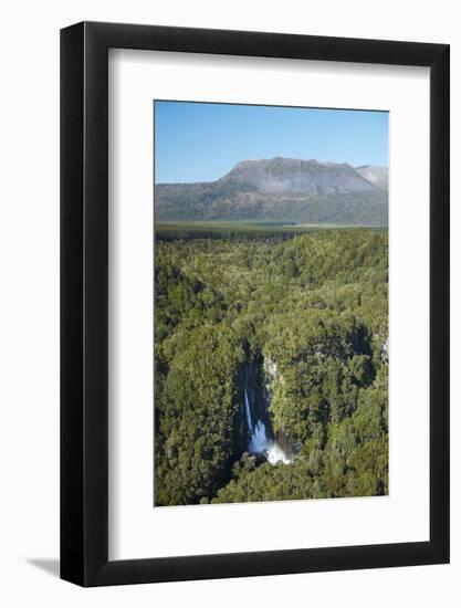 Tarawera Falls on Tarawera River, and Mount Tarawera Volcano, Rotorua, North Island, New Zealand-David Wall-Framed Photographic Print