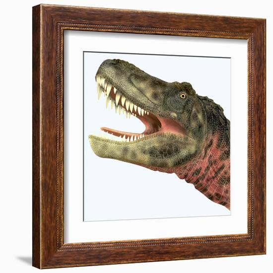Tarbosaurus Dinosaur Roaring-Stocktrek Images-Framed Art Print