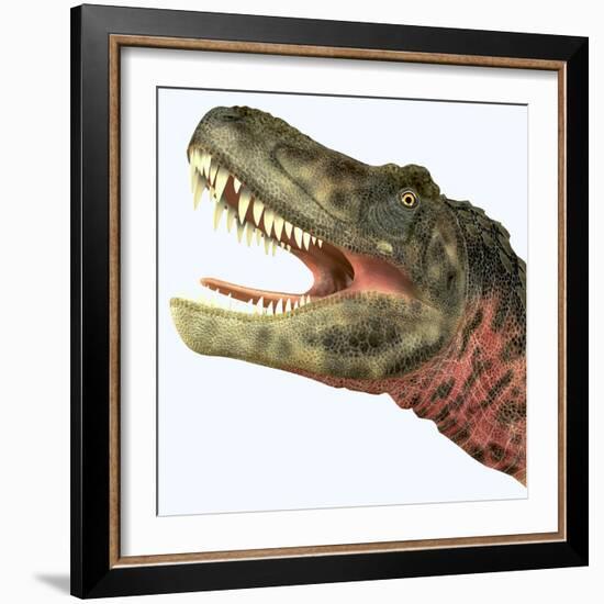 Tarbosaurus Dinosaur Roaring-Stocktrek Images-Framed Art Print