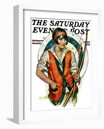 "Target Practice," Saturday Evening Post Cover, October 8, 1927-Ellen Pyle-Framed Giclee Print