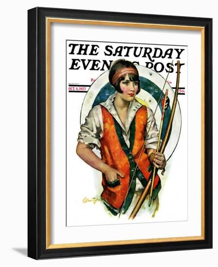 "Target Practice," Saturday Evening Post Cover, October 8, 1927-Ellen Pyle-Framed Giclee Print