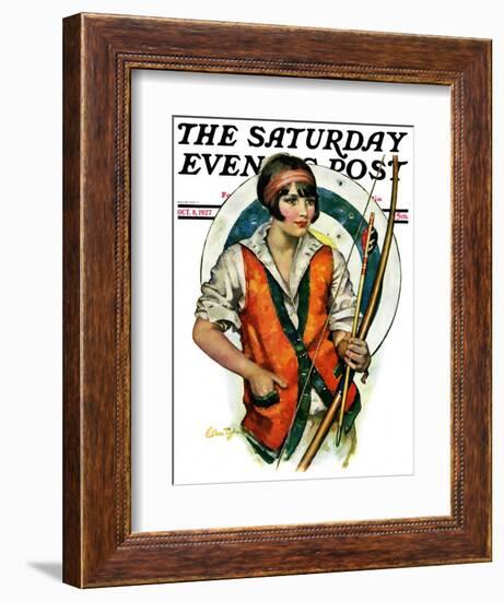 "Target Practice," Saturday Evening Post Cover, October 8, 1927-Ellen Pyle-Framed Giclee Print