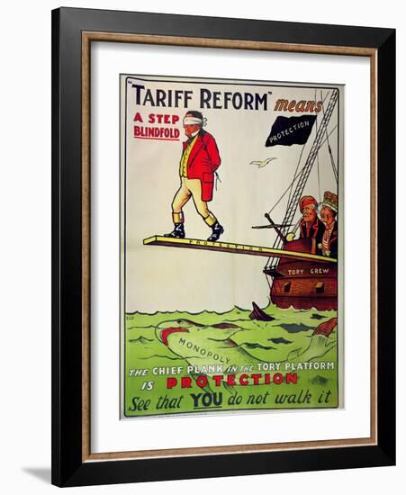 Tariff Reform Means a Step Blindfold', Poster Defending Free Trade Against Attack-null-Framed Giclee Print