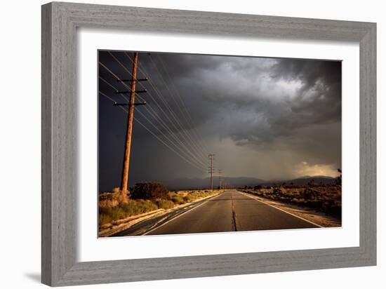 Tarmac Road Disappearing into Distance in USA-Jody Miller-Framed Photographic Print