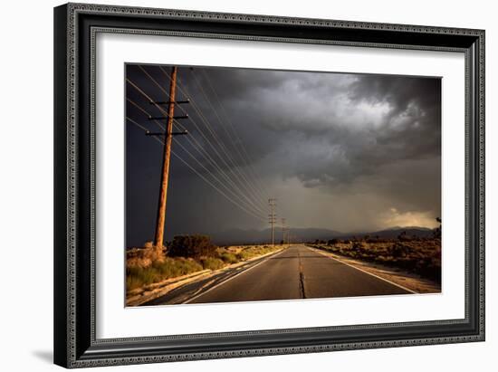 Tarmac Road Disappearing into Distance in USA-Jody Miller-Framed Photographic Print