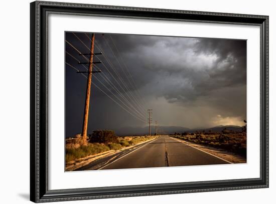 Tarmac Road Disappearing into Distance in USA-Jody Miller-Framed Photographic Print