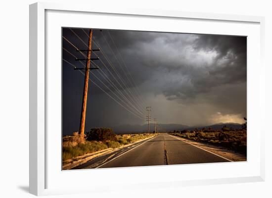 Tarmac Road Disappearing into Distance in USA-Jody Miller-Framed Photographic Print