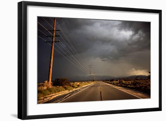 Tarmac Road Disappearing into Distance in USA-Jody Miller-Framed Photographic Print