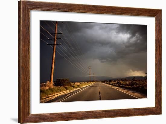 Tarmac Road Disappearing into Distance in USA-Jody Miller-Framed Photographic Print