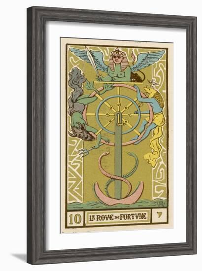 Tarot: 10 La Roue de Fortune, The Wheel of Fortune-Oswald Wirth-Framed Art Print