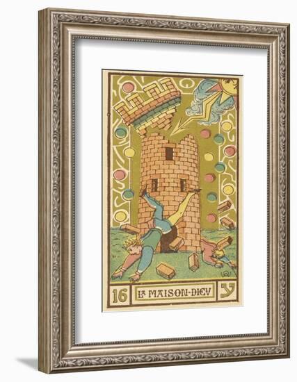 Tarot: 16 La Maison Dieu, The Tower-Oswald Wirth-Framed Photographic Print