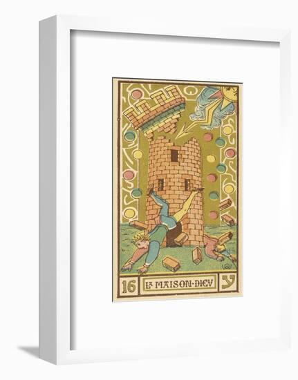 Tarot: 16 La Maison Dieu, The Tower-Oswald Wirth-Framed Photographic Print