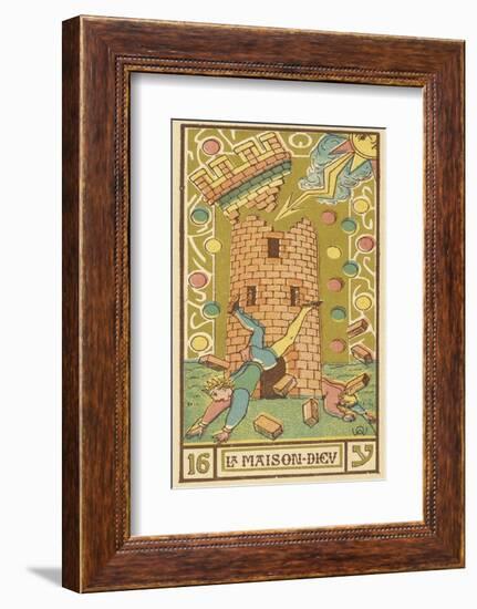 Tarot: 16 La Maison Dieu, The Tower-Oswald Wirth-Framed Photographic Print