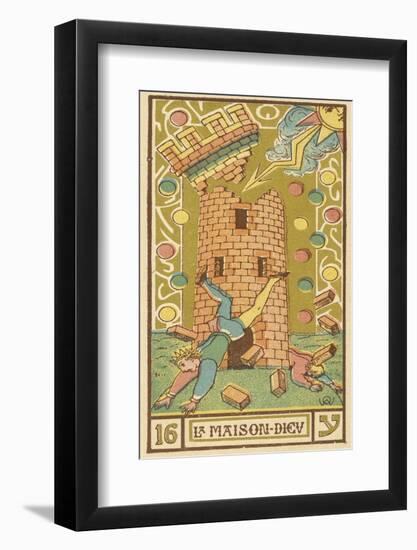 Tarot: 16 La Maison Dieu, The Tower-Oswald Wirth-Framed Photographic Print