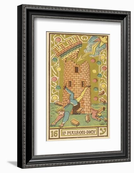 Tarot: 16 La Maison Dieu, The Tower-Oswald Wirth-Framed Photographic Print