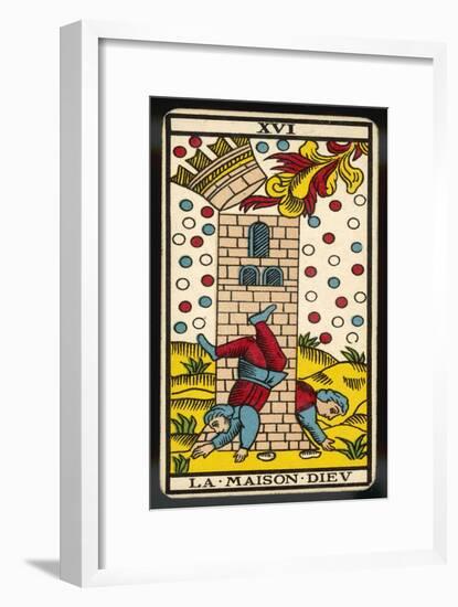 Tarot: 16 La Maison Dieu, The Tower-null-Framed Art Print