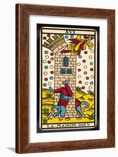 Tarot: 16 La Maison Dieu, The Tower-null-Framed Art Print