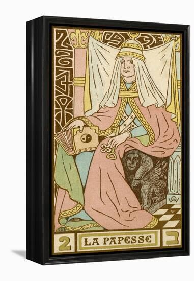 Tarot: 2 La Papesse, The Female Pope-Oswald Wirth-Framed Premier Image Canvas