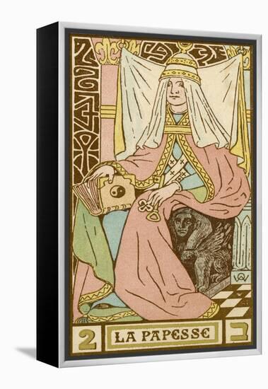 Tarot: 2 La Papesse, The Female Pope-Oswald Wirth-Framed Premier Image Canvas