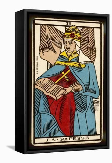 Tarot: 2 La Papesse, The Female Pope-null-Framed Stretched Canvas