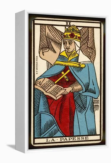 Tarot: 2 La Papesse, The Female Pope-null-Framed Stretched Canvas