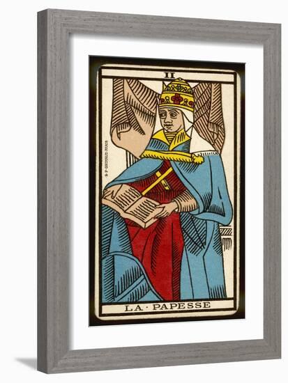 Tarot: 2 La Papesse, The Female Pope-null-Framed Art Print