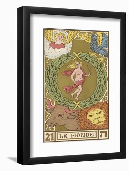 Tarot: 21 Le Monde, The World-Oswald Wirth-Framed Photographic Print