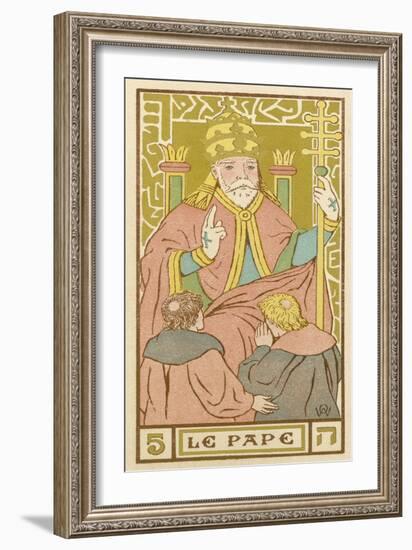 Tarot: 5 Le Pape, The Pope-Oswald Wirth-Framed Art Print