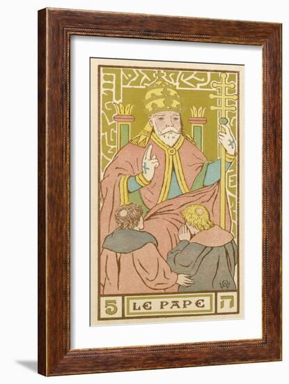 Tarot: 5 Le Pape, The Pope-Oswald Wirth-Framed Art Print