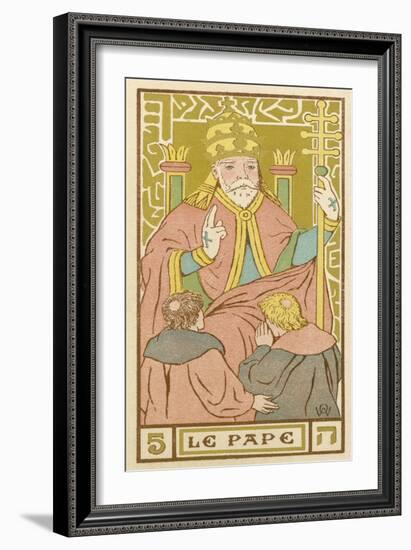 Tarot: 5 Le Pape, The Pope-Oswald Wirth-Framed Art Print