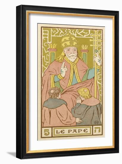 Tarot: 5 Le Pape, The Pope-Oswald Wirth-Framed Art Print