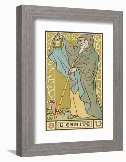 Tarot: 9 L'Ermite, The Hermit-Oswald Wirth-Framed Photographic Print