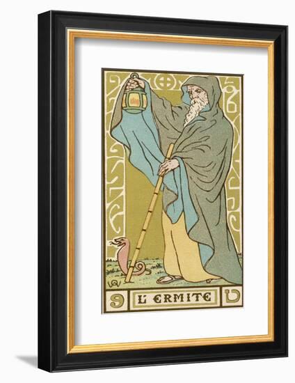 Tarot: 9 L'Ermite, The Hermit-Oswald Wirth-Framed Photographic Print