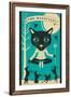 Tarot Card Cat: The Magician-Jazzberry Blue-Framed Art Print