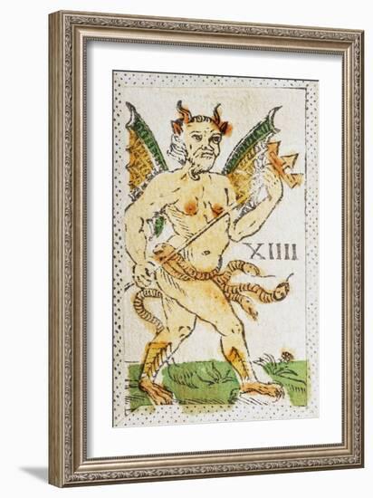 Tarot Card Depicting Devil, 16th Century, Italy-null-Framed Giclee Print