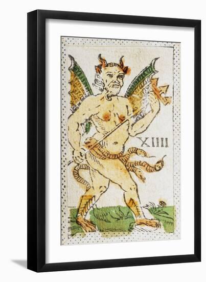 Tarot Card Depicting Devil, 16th Century, Italy-null-Framed Giclee Print