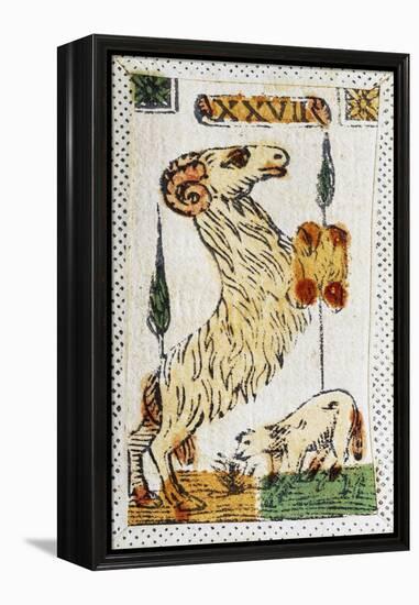 Tarot Card for Aries, 16th Century, Italy-null-Framed Premier Image Canvas